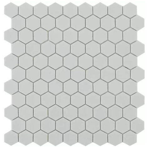Mosaïque pâte de verre NORDIC - Hexagone Gris clair Mat - boîte de 0.87 m2 - Hexagone Gris clair Mat - boîte de 0.87 m2