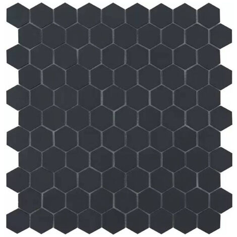 Mosaïque pâte de verre NORDIC - Hexagone Noir Mat - boîte de 0.87 m2 - Hexagone Noir Mat - boîte de 0.87 m2