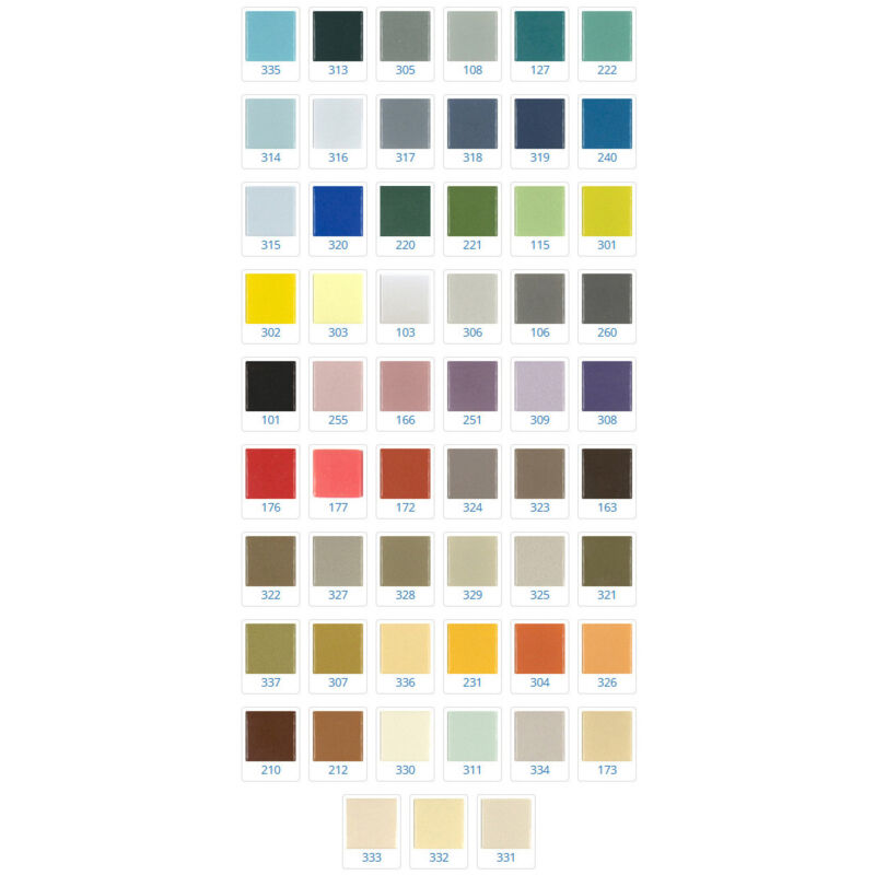 Mosaïque pâte de verre unicolor carré 3.8x3.8cm