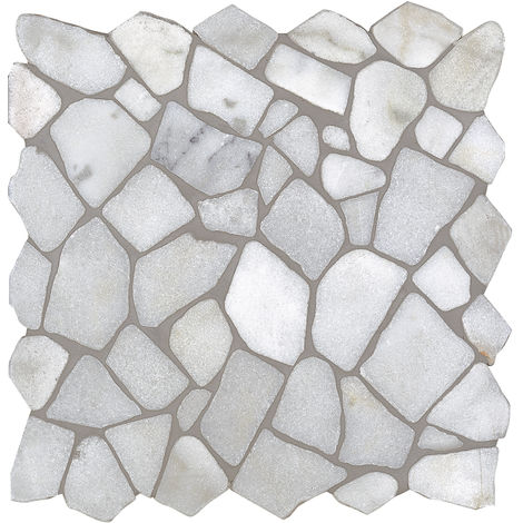 Mosaïque pierre naturelle Crush - 30x30x0.8cm - Bianco Carrara