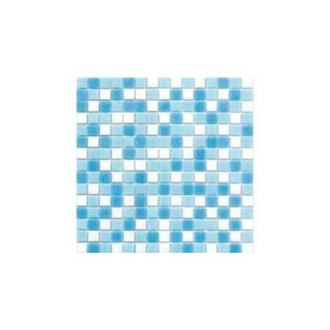 Mosaique piscine Mix Blanc Bleu Swimming 32.7x32.7 cm - 2.14m²