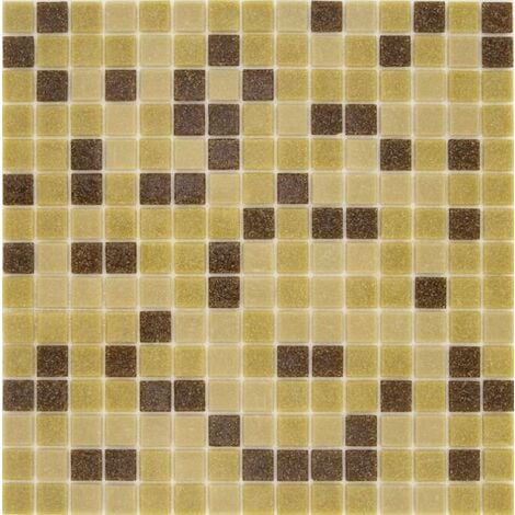 Mosaique piscine Mix Mou Jaune Marron 32.7x32.7 cm - 2.14m²