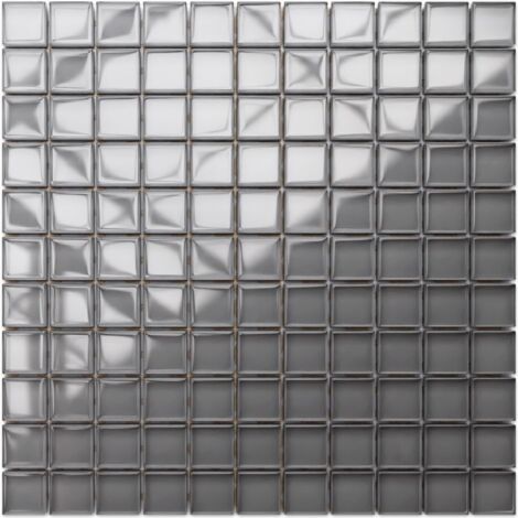 Mosaïque pour salle de bain Cuisine en verre - 30 x 30cm - Dorian Grey