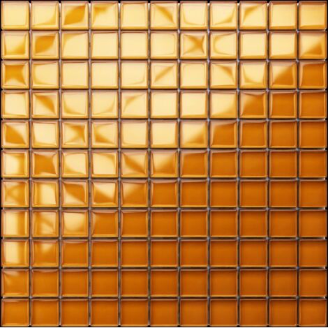 Mosaïque pour salle de bain Cuisine intérieure en verre 30 x 30 cm - CARAMEL
