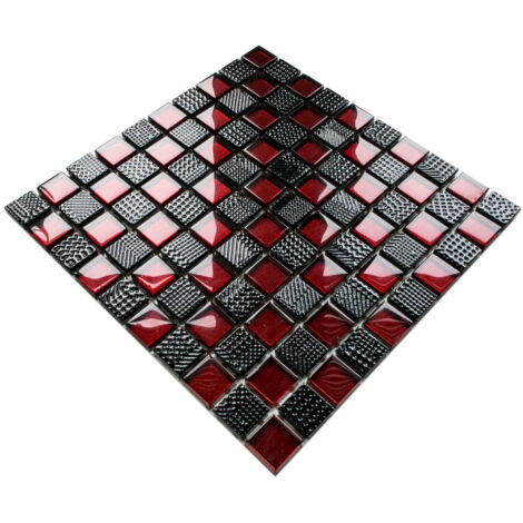Mosaïque pour salle de bain Cuisine intérieure en verre - 30 x 30 cm - Enzo Ferrari