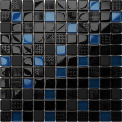 Mosaïque pour salle de bain Cuisine intérieure en verre - 30cm x 30cm - Inter
