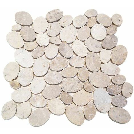 Mosaïque pour sol en galets 30x30cm – Anti-dérapant R10 – Pierre naturelle – Vente à l'unité – Barwolf