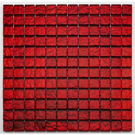 Mosaique salle bain Glasmosaik rouge 2.3x2.3 cm - 30x30 cm - unité