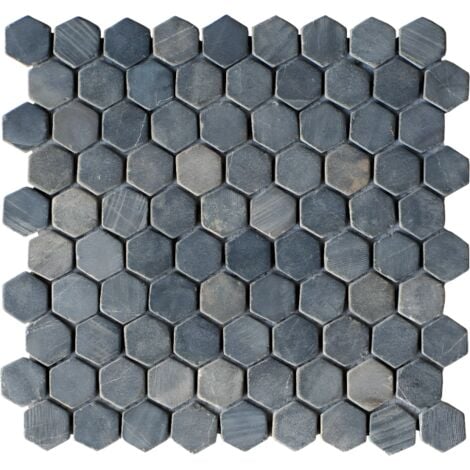 Mosaïque sol et mur en galets naturels crème pack de 1m² (11 dalles de  30x30 cm) OLA