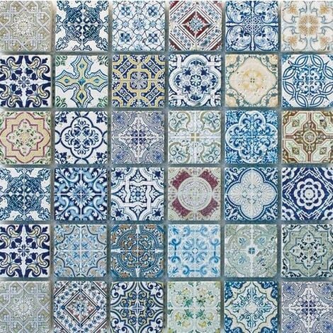 Mosaïque Travertin Décoré Agadir 48x48mm
