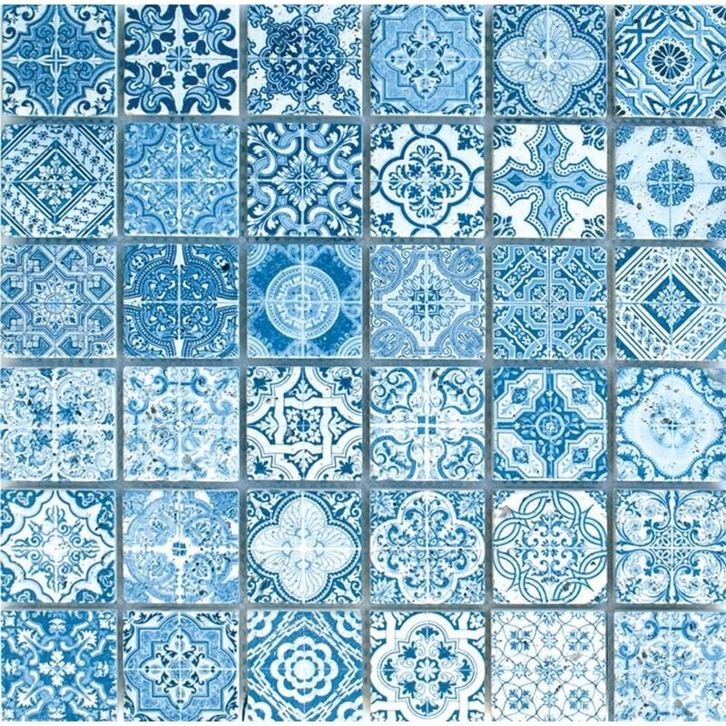 Mosaïque Travertin Décoré Tanger 48x48mm