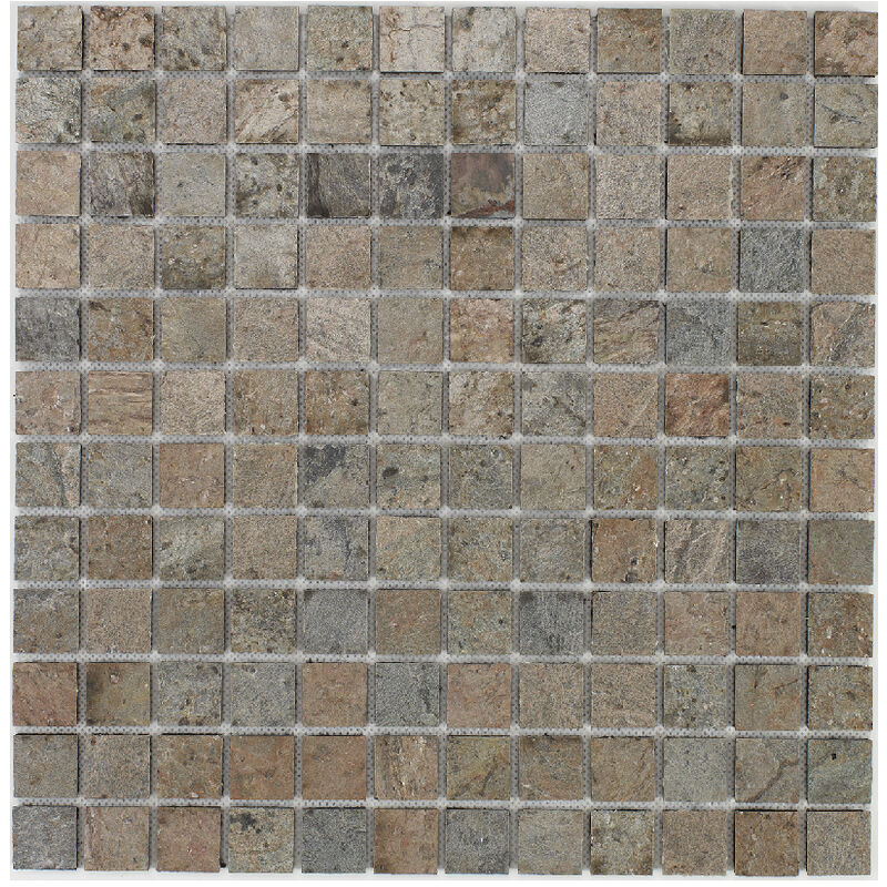 Image of Mosaico in pietra naturale 100 x 50 cm - piastrella 2,5 x 2,5 cm rame