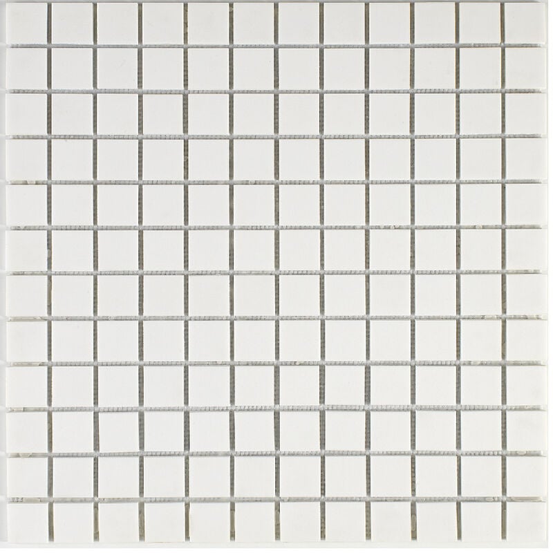 Mosaico in solid surface 30 x 30 cm - piastrella 2,5 x 2,5 cm bianco puro liscio