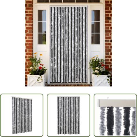 Mosche -  Tenda Antimosche Grigia e Nera 118x220 cm in Ciniglia