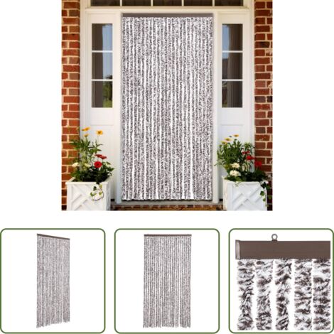 Mosche -  Tenda Antimosche Marrone e Beige 100x230 cm in Ciniglia