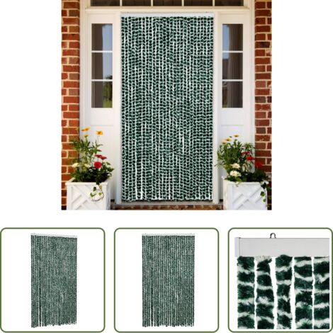Mosche -  Tenda Antimosche Verde e Bianca 118x220 cm in Ciniglia