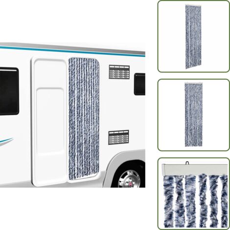 Mosche - vidaXL Zanzariera Blu Bianco e Argento 56x185 cm Ciniglia - Zanzare