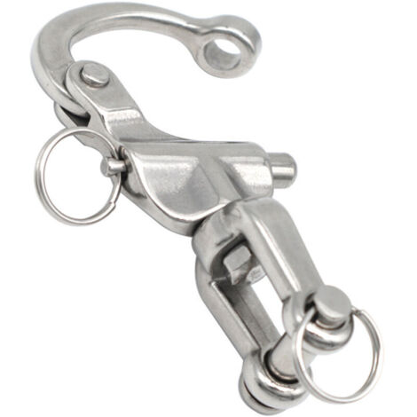 Moschettone girevole, moschettone a sgancio rapido, gancio a molla a sgancio rapido in acciaio inox 316 (128 mm)