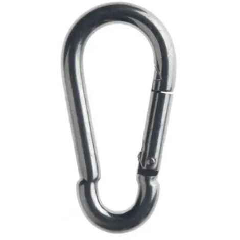 MOSCHETTONE IN ACCIAIO ZINCATO TIPO POMPIERE  ALTEZZA TOTALE 80 mm - DIAMETRO SEZIONE 8 mm -   CARICO ROTTURA 230 KG