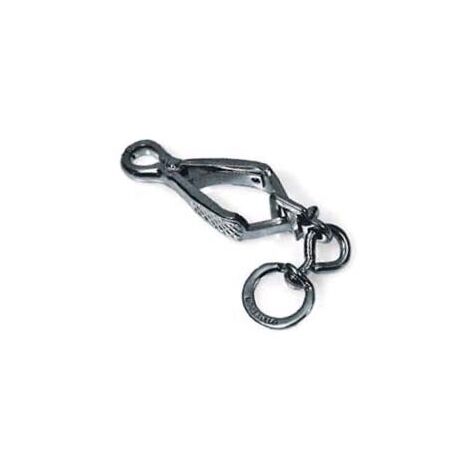 MOSCHETTONI PER GUINZAGLI A PINZA IN ACCIAIO NICHELATO- - mm.70 con asola da mm.14 - 5 pezzi