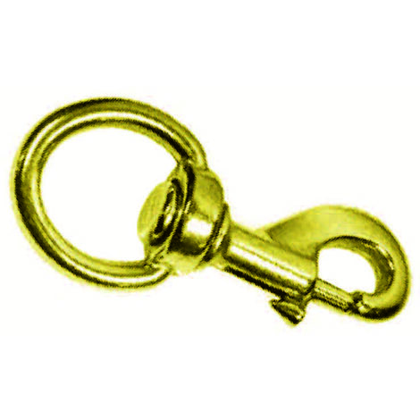Moschettoni redine con girello in ottone lucido - mm.82 con asola da mm.21