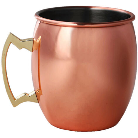 Moscow Mule Bierkrug aus verkupfertem Metall, 550 ml, ideal für Kaffee und andere Getränke, Küchen- und Bargeschirr.