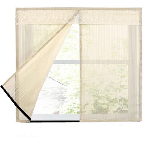 Moskitonetz, 100 x 120 cm, Insektenschutz für Fenster, magnetischer Fliegengitter-Fensterschutz mit Klettverschluss