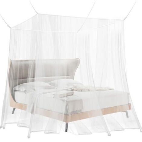 Moskitonetz für Bett, Moskitonetz für Doppelbett, verhindert Mücken, großes Moskitonetz, Polyester-Bettnetz für Camping, Zuhause, Jjardin, 200 x 220 x 200 cm