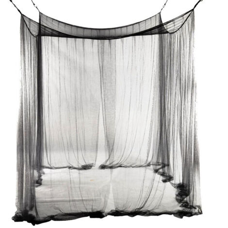 Moskitonetz für Doppelbetthimmel, Moskitonetz mit vier Türen, großes Einzel-Moskitonetz aus Polyester für unterwegs und zu Hause – 190 x 210 x 240 cm