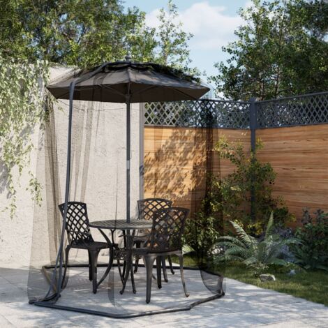 Moskitonetz für Sonnenschirm 220 Mesh Schwarz Φ330x250 cm vidaXL