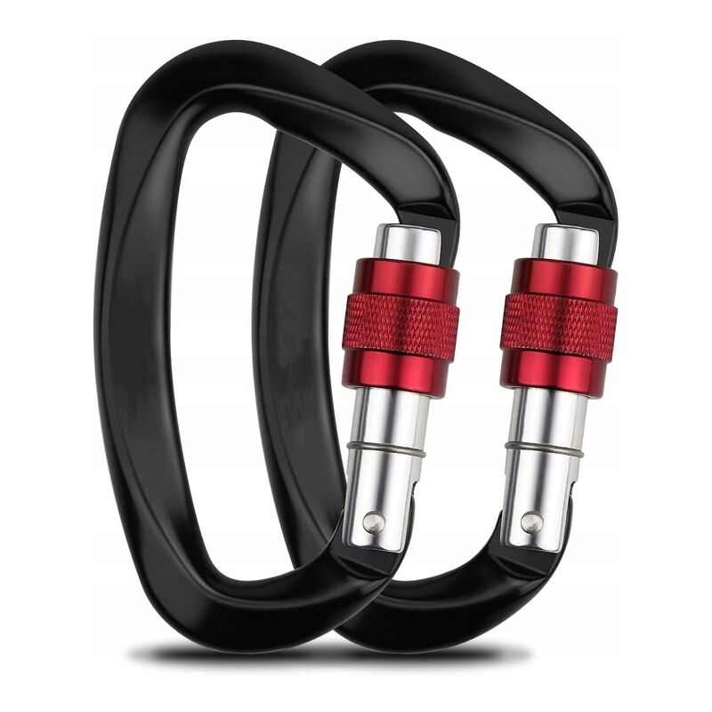 

Mosquetón anticaídas D-mosquetón 12KN negro (2