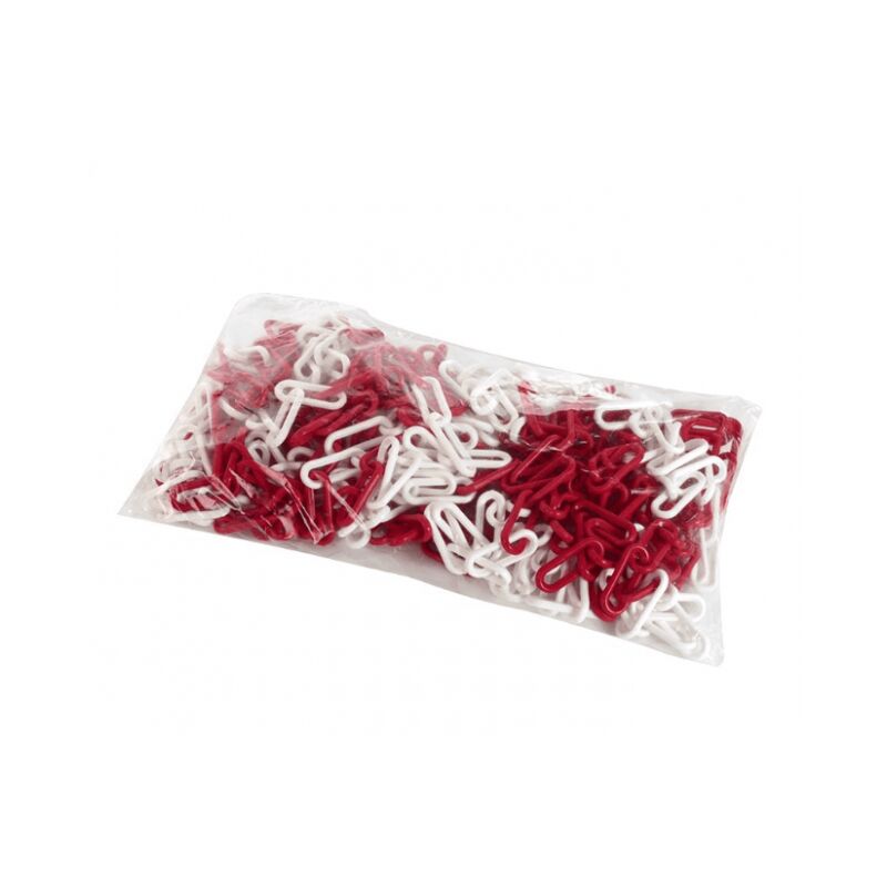 

Cadena de señalización de plástico rojo y blanco, diámetro 8 mm, 25 metros