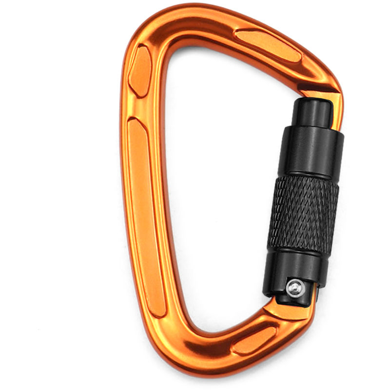 

Mosqueton con clips de bloqueo de puerta automatico 24KN Heavy Duty mosqueton para las hamacas que acampan yendo con mochila, Naranja