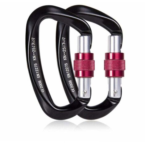 Mosquetón con tornillo de escalada resistente mejorado, gancho grande de aluminio para camping, montañismo, hamaca, equipo para exteriores y correa grande para mascotas.