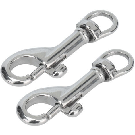 Mosquetón de acero inoxidable 316 para collar de perro, 2 uds., 65mm