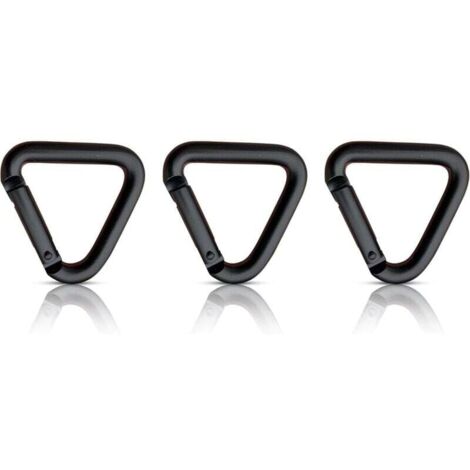 Mosquetón triangular KZQ (paquete de 3) - Mosquetón pequeño - Mosquetón llavero - Mosquetón de diseño - Juego de mosquetones para mochila de montaña/tienda de campaña/llaves/camping/mochila