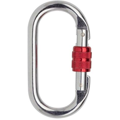 Mosquetones de escalada de 2 piezas 25KN, mosquetones O-lock de acero inoxidable con tensores, adecuados para escalada, rappel, hamacas, color rojo