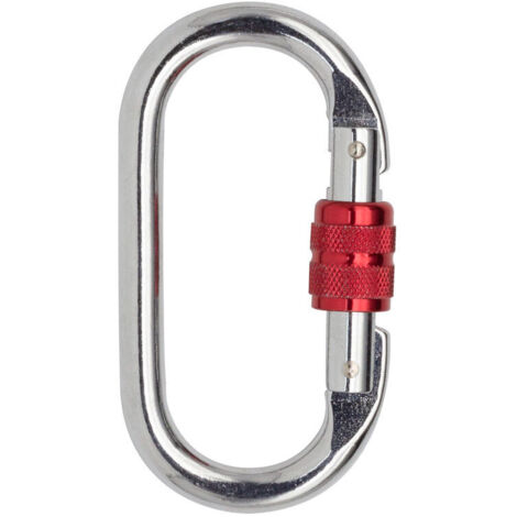 Mosquetones de escalada de 2 piezas 25KN, mosquetones O-lock de acero inoxidable con tensores, adecuados para escalada, rappel, hamacas, color rojo