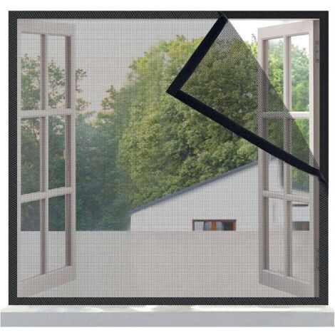 Mosquitera 120x150 cm, malla ultrafina, antimosquitos, no requiere taladrar, velcro, fácil de instalar, color negro.