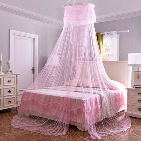 Mosquitera con dosel para cama, diseño de princesa para decoración de habitación de niña, rosa/una puerta