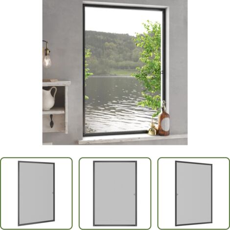 Mosquitera de aluminio -  Mosquitera para ventanas gris antracita 80x120 cm