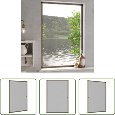 Mosquitera de aluminio -  Mosquitera para ventanas marrón 80x120 cm