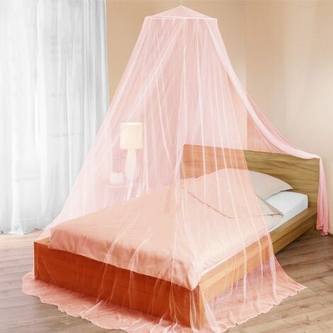 Mosquitera de cúpula colgante para cama doble, malla de poliéster para el hogar, dormitorio para bebés y adultos, toldo para acampar al aire libre, Verano,Pink Mosquito net,50x230x850cm