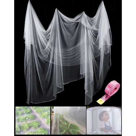 Mosquitera de jardín, red protectora contra moscas, pájaros, caza y plantas ciegas (blanca, 3 x 10 m)