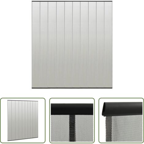 Mosquitera de malla - Mosquitera para puerta 10 pzas cortina de malla negro 240x240cm