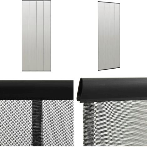 Mosquitera de puerta cortina malla poliéster negro 100x220 cm - Mosquitera de malla - Mosquitera de poliéster