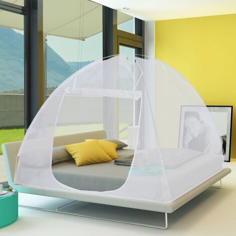 Mosquitera desplegable 195x150 cm móvil para cama