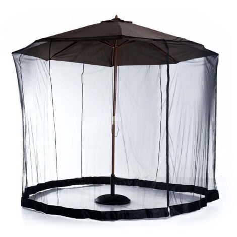 Mosquitera diámetro 3m x altura 2,3m, mosquitera cilíndrica para paraguas con cremallera y peso color negro