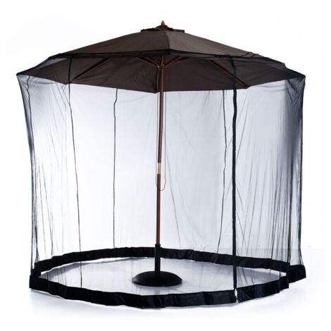 Mosquitera diámetro 3m x altura 2,3m, mosquitera cilíndrica para paraguas con cremallera y peso color negro