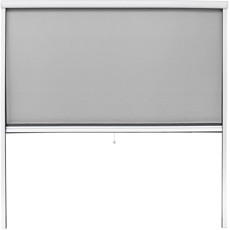 

Mosquitera enrollable 160 x 160 cm blanco marco de aluminio anti-mosquitos